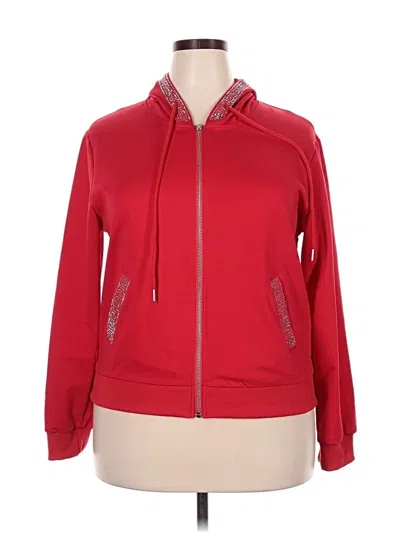 Pre-owned Assorted Brands Zip Up Hoodie In Red