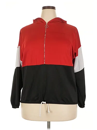 Pre-owned Assorted Brands Zip Up Hoodie In Red