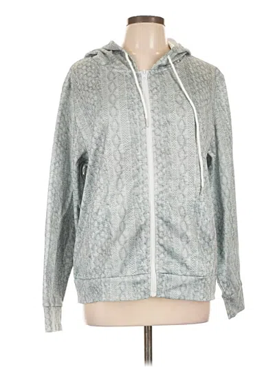 Pre-owned Assorted Brands Zip Up Hoodie In Silver