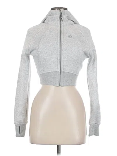 Pre-owned Assorted Brands Zip Up Hoodie In Silver