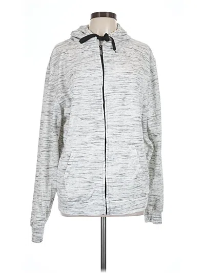 Pre-owned Assorted Brands Zip Up Hoodie In Silver