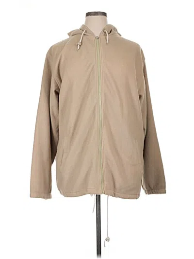 Pre-owned Assorted Brands Zip Up Hoodie In Tan