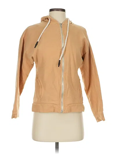 Pre-owned Assorted Brands Zip Up Hoodie In Tan