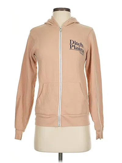 Pre-owned Assorted Brands Zip Up Hoodie In Tan