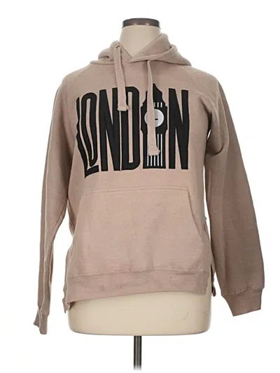 Pre-owned Assorted Brands Zip Up Hoodie In Tan