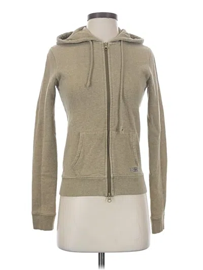 Pre-owned Assorted Brands Zip Up Hoodie In Tan