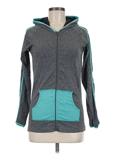 Pre-owned Assorted Brands Zip Up Hoodie In Teal