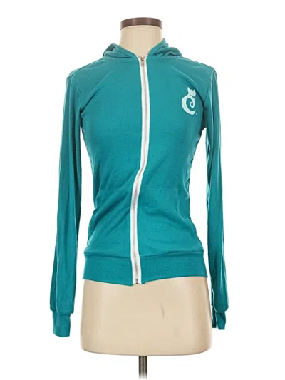 Pre-owned Assorted Brands Zip Up Hoodie In Teal