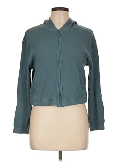 Pre-owned Assorted Brands Zip Up Hoodie In Teal