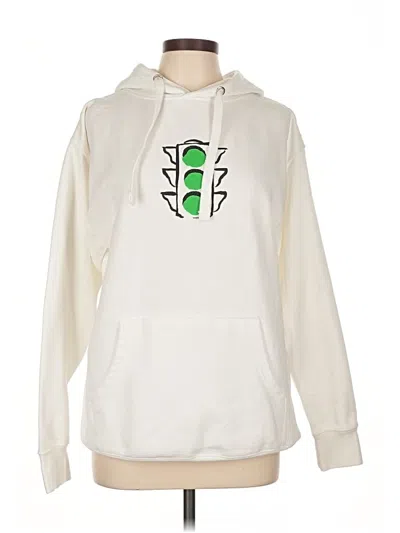 Pre-owned Assorted Brands Zip Up Hoodie In White