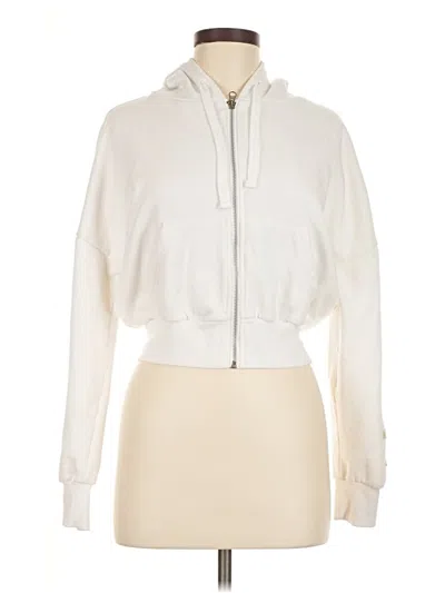Pre-owned Assorted Brands Zip Up Hoodie In White