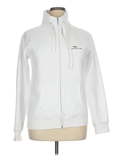 Pre-owned Assorted Brands Zip Up Hoodie In White