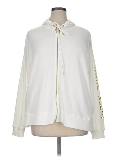 Pre-owned Assorted Brands Zip Up Hoodie In White