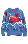 Assorted Kids' Disney Cars Lightning Mcqueen Fair Isle Sweater In Blue