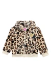 Assorted Kids' Disney Minnie Mouse Animal Print Zip Hoodie In Brown