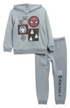 Assorted Kids' Disney® Spider-man Fleece Christmas Hoodie & Joggers Set In Gray