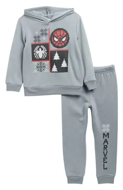 Assorted Kids' Disney® Spider-man Fleece Christmas Hoodie & Joggers Set In Gray