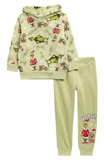Assorted Kids' Grinch Fleece Hoodie & Joggers Set In Green