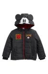 Assorted Kids' Mickey Mouse Quilted Puffer Jacket In Gray