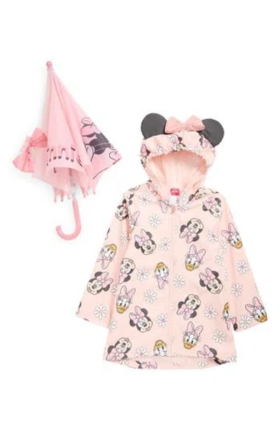Assorted Kids' Minnie And Daisy Raincoat & Umbrella Set In Pink
