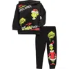 Assorted Kids' The Grinch Christmas Hoodie & Joggers Set In Black
