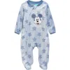 Assorted Mickey Star Plush Footie Romper In Blue