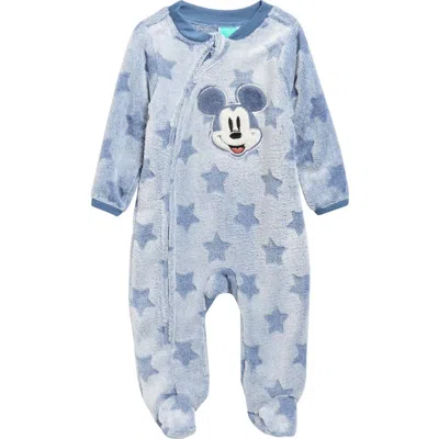 Assorted Babies'  Mickey Star Plush Footie Romper In Blue
