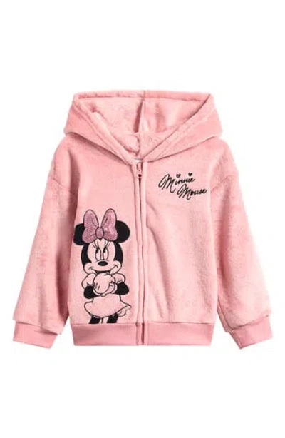 Assorted Kids'  Minnie Mouse Faux Shearling Zip-up Jacket In Pink
