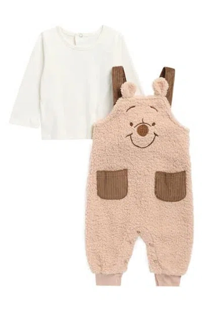 Assorted Kids'  Winnie-the-pooh Long Sleeve T-shirt & Overalls Set In Brown