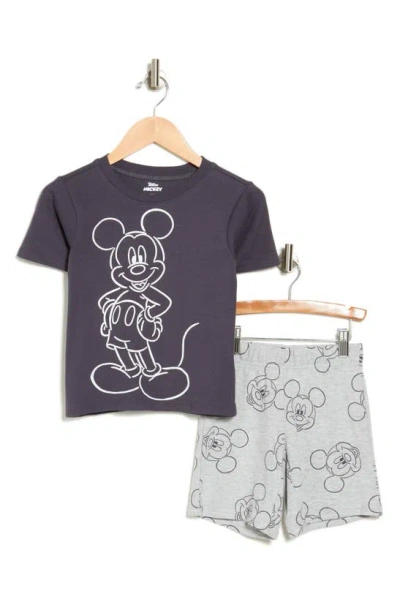 Assorted X Disney® Kids' Mickey Mouse T-shirt & Shorts Set In Dark Grey