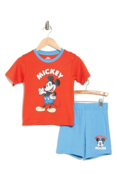 Assorted X Disney® Kids' Mickey Mouse T-shirt & Shorts Set In Rust