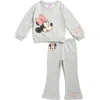Assorted X Disney® Kids' Minnie Mouse Fleece Top & Flare Leggings Set In Gray