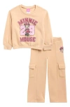 Assorted X Disney® Kids' Minnie Mouse Sweatshirt & Joggers Set In Beige