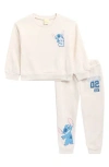 Assorted X Disney® Kids' Stitch Stay Weird Sweatshirt & Joggers Set In Beige