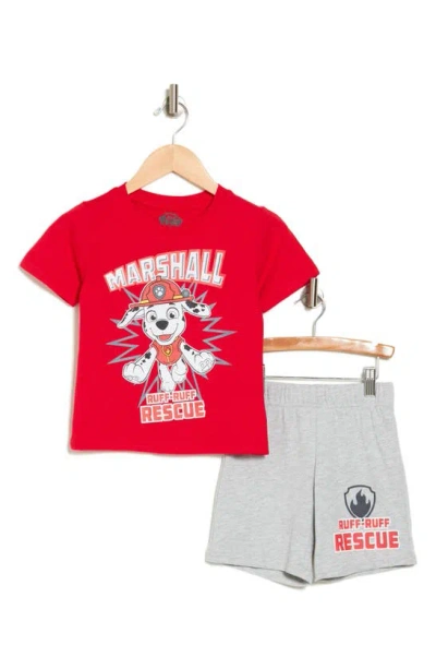 Assorted X Paw Patrol Kids' Marshall T-shirt & Shorts Set In Red