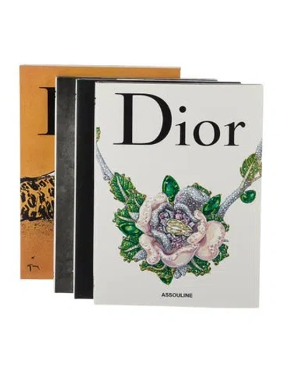 Pre-owned Assouline 3-piece Dior Book Box Set In Orange