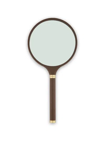 Assouline Archival Pebbled Leather Magnifying Glass In Brown