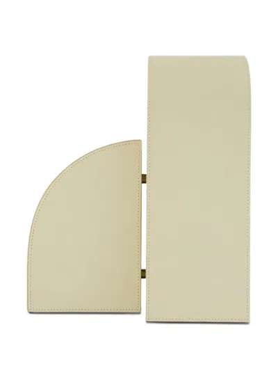 Assouline Cubist Pebbled-leather Bookend In Neutral
