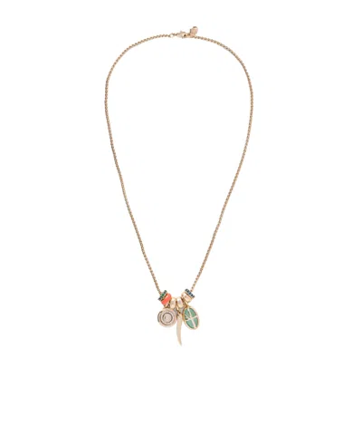Assouline Gold-plated Enamel Crystal Necklace In Gray
