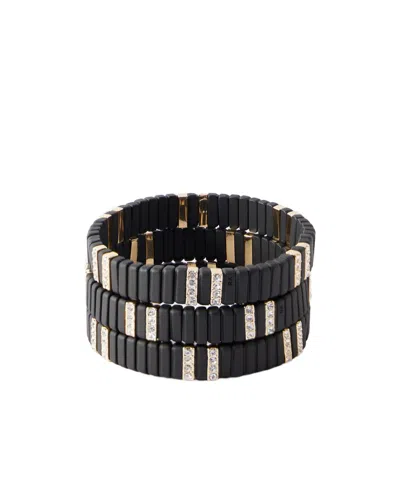 Assouline Gold-tone Cubic Zirconia Bracelets In Black