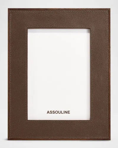 Assouline Heritage Leather Frame, 5" X 7" In Brown