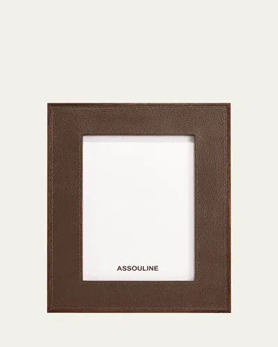 Assouline Heritage Leather Frame, 5" X 7" In Brown
