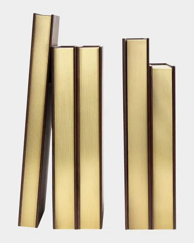 Assouline Library Bookends, Set Of 2 In Brown