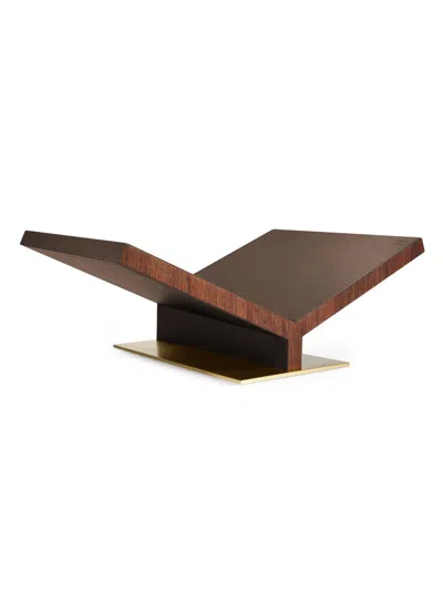 Assouline Library Collector Pebbled Leather Bookstand In Brown