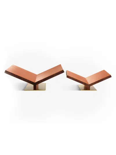 Assouline Library Collector Pebbled Leather Bookstand In Brown