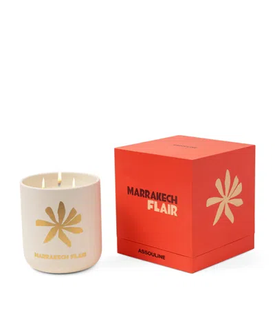 Assouline Marrakech Flair Travel From Home Xl Scented Candle In White