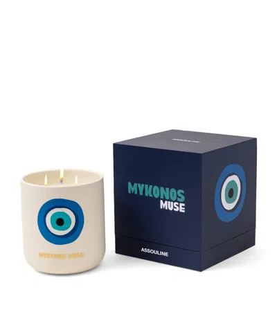 Assouline Mykonos Muse Travel From Home Xl Scented Candle In White