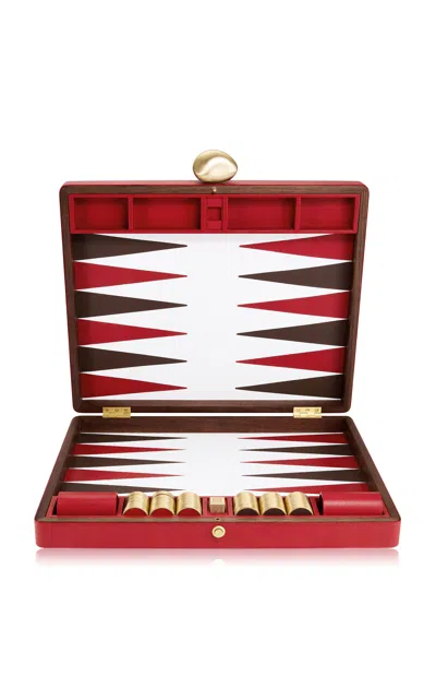 Assouline - Pebble Backgammon Set - Red - Red