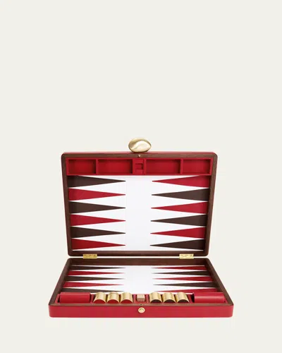 Assouline Pebble Leather Backgammon Set