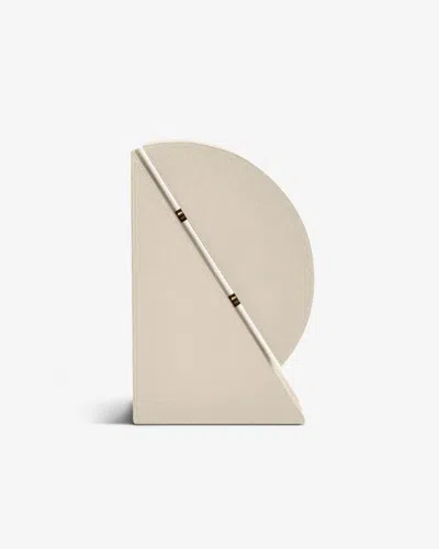 Assouline Right Cubist Bookend - Stone In Neutral